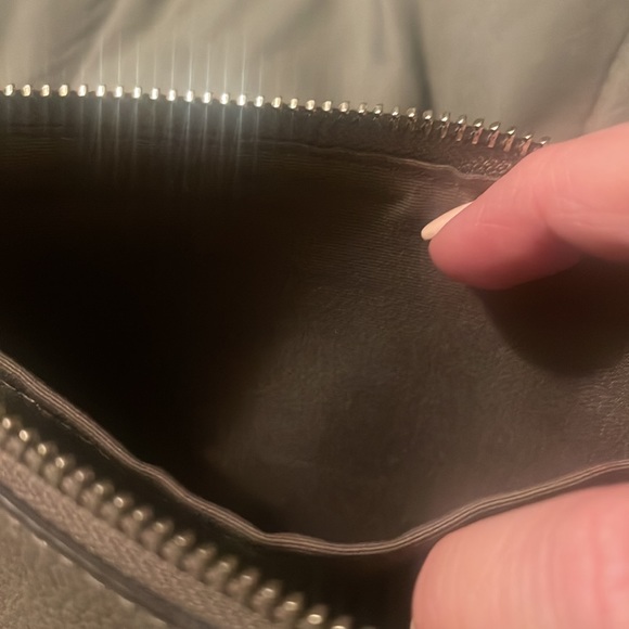 Coach gunmetal studded,gray leather wristlet/small clutch - Picture 5 of 11